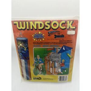 Super Powers - Hi Flier Superman Vs Darkseid 42” Windsock, 1985 - NEW Sealed